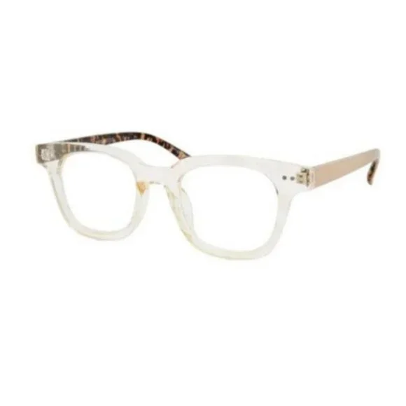 Rachel Zoe RZ Marnika Blue Light Blocker Fashion Glasses Womens Beige Animal Pri - Picture 1 of 12